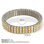 Gold & Silver / 1 Piece Simple Series Punk Patchwork Stainless Steel  Gold Color Women's Chain Bracelets Picture6